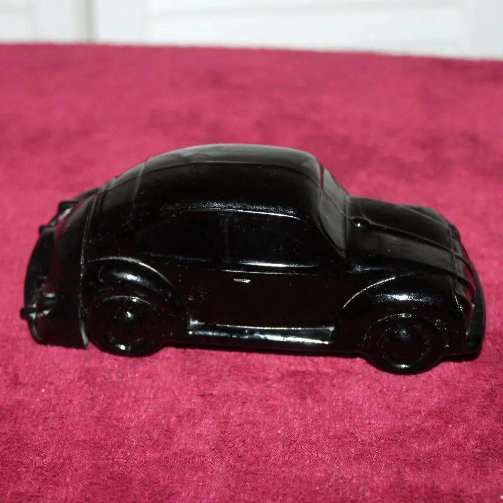 Vintage Avon Black Volkswagen Bug Glass Bottle